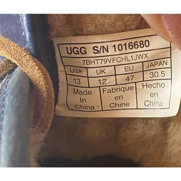 UGG CHUKKA BOOTS MENS 13 SUEDE LEATHER MAKSIM BLUE WOOL LINED LACE UP COMFORT - Picture 3 of 14